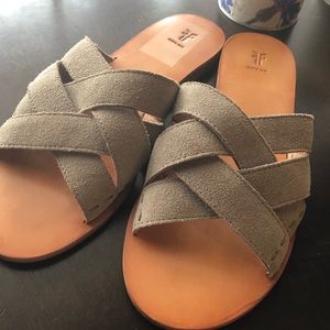 Frye Carla criss cross slide sandals